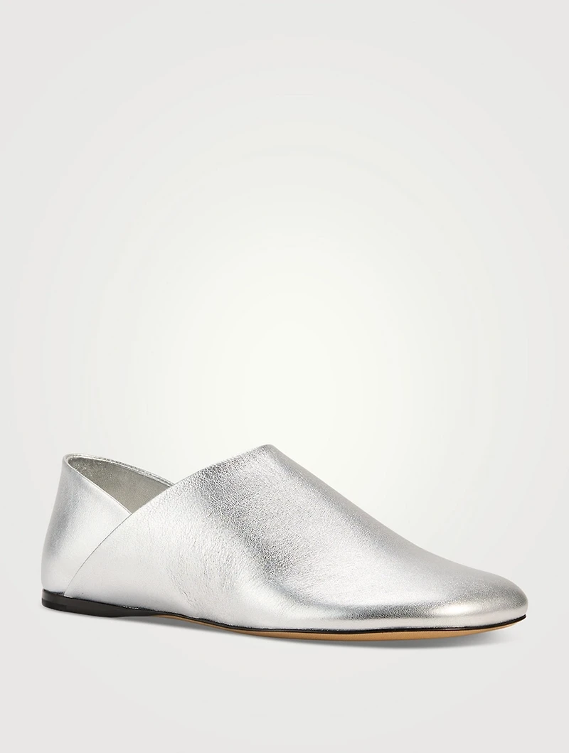 Toy Metallic Leather Slippers