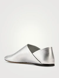 Toy Metallic Leather Slippers