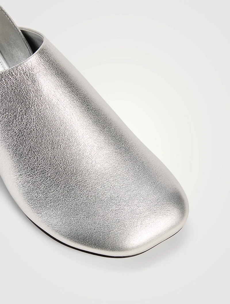 Toy Metallic Leather Slippers