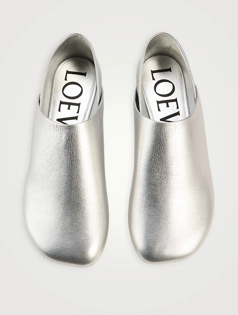Toy Metallic Leather Slippers