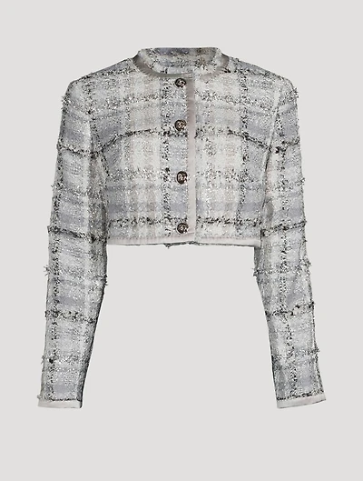 Raschel Cropped Tweed Jacket