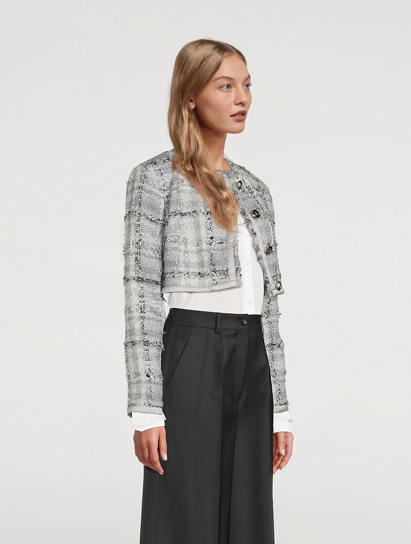 Raschel Cropped Tweed Jacket