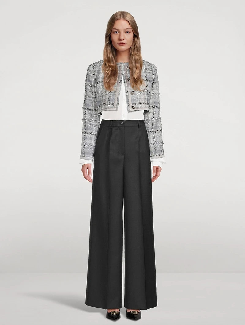 Raschel Cropped Tweed Jacket