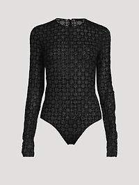 Tulle Jacquard Monogram Bodysuit