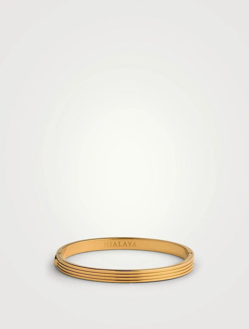 Gold Plated Stainless Steel Bangle Bracelet