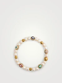 Pearl Evil Eye Bracelet