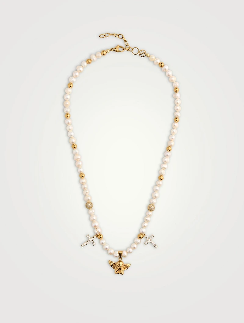 Angel Pearl Choker Necklace