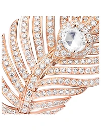 Plume De Paon Rose Gold Ring With Diamonds