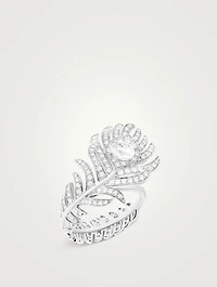 Plume De Paon White Gold Ring With Diamonds