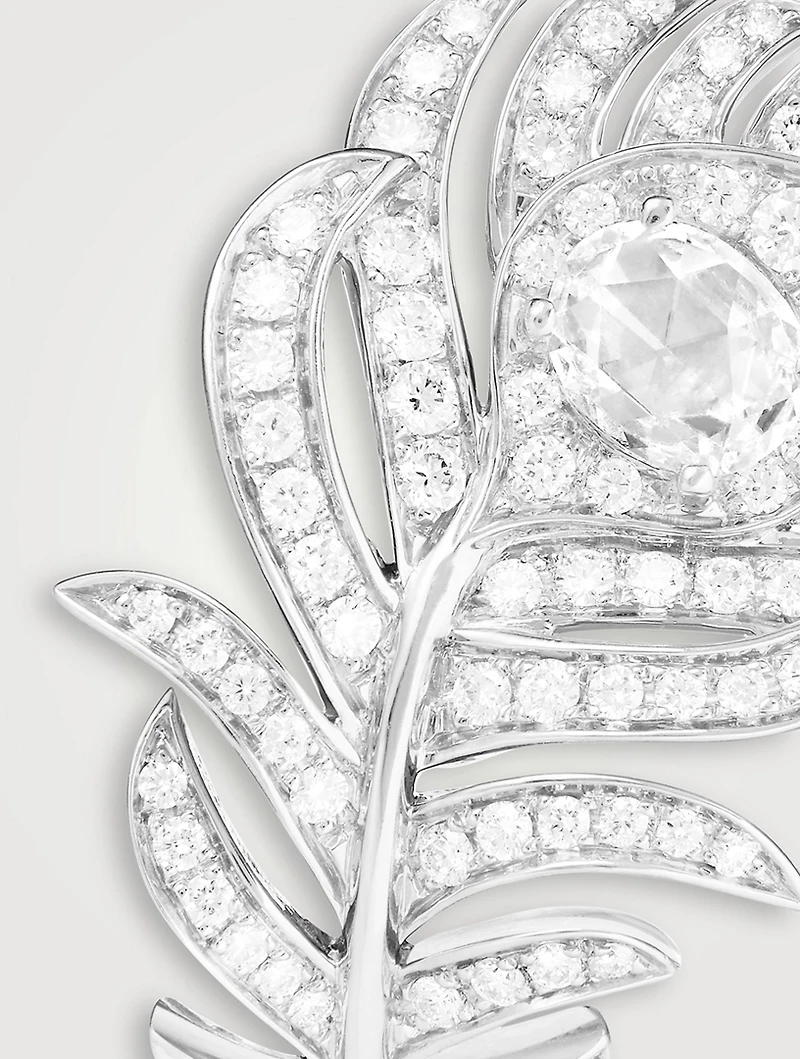 Plume De Paon White Gold Ring With Diamonds