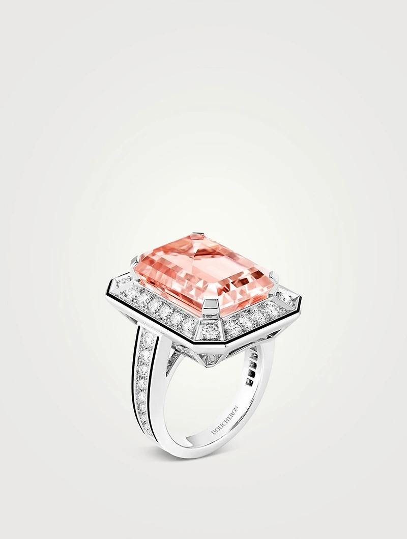 Vendôme Liseré White Gold Morganite Ring With Diamonds