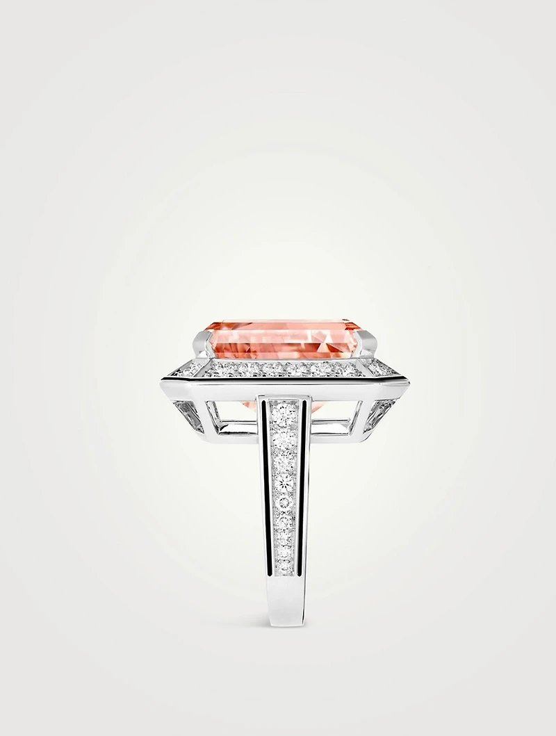Vendôme Liseré White Gold Morganite Ring With Diamonds