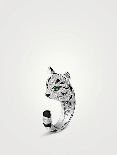 Fuzzy The Leopard White Gold Ring With Diamonds