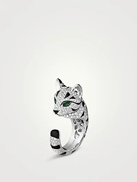 Fuzzy The Leopard White Gold Ring With Diamonds