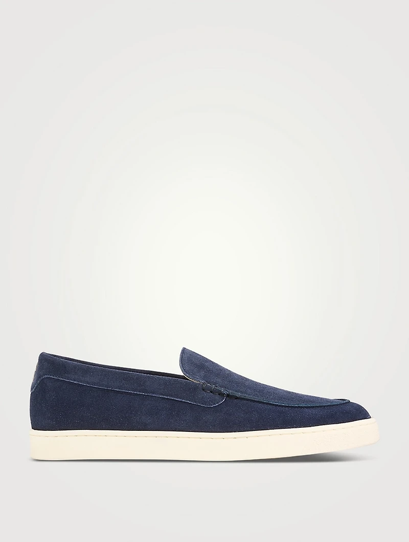 Chevron Suede Loafers