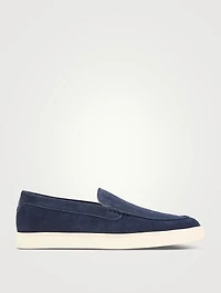 Chevron Suede Loafers