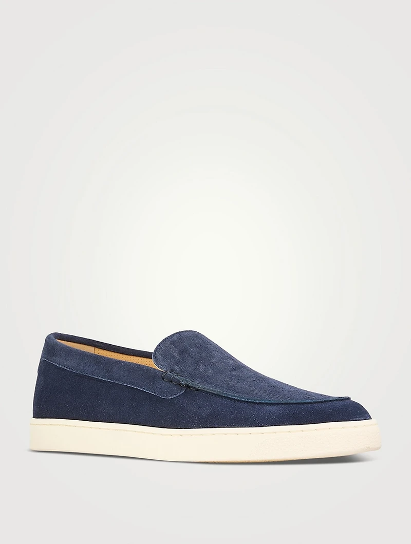 Chevron Suede Loafers