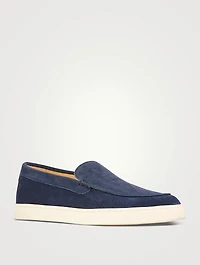 Chevron Suede Loafers
