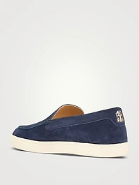 Chevron Suede Loafers