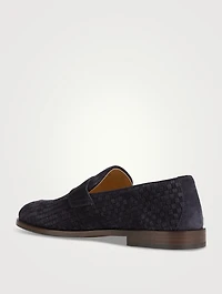 Braided Suede Penny Loafers