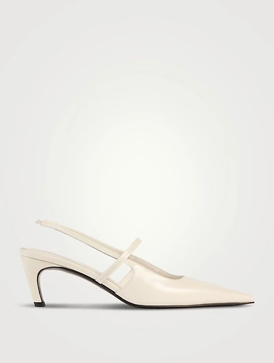 Sharp Patent Leather Slingback Pumps