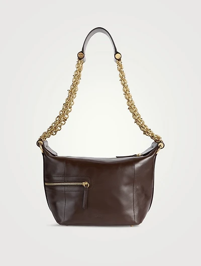 Camera Chain Leather Shoulder Bag