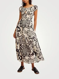 Ultraviolet Cross-Back Dress Floral Print