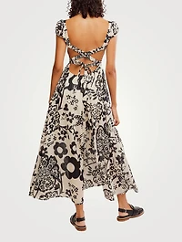 Ultraviolet Cross-Back Dress Floral Print