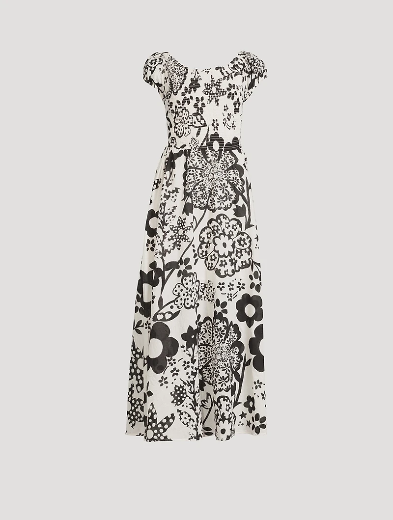 Ultraviolet Cross-Back Dress Floral Print
