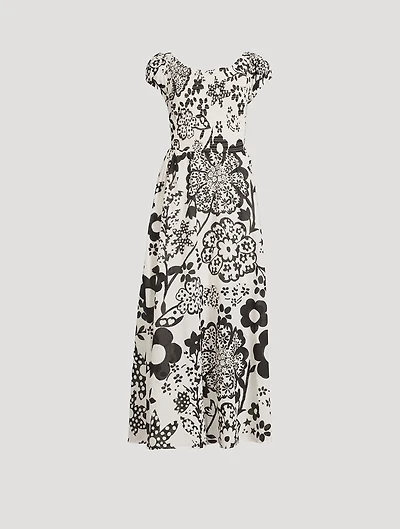 Ultraviolet Cross-Back Dress Floral Print