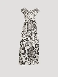 Ultraviolet Cross-Back Dress Floral Print