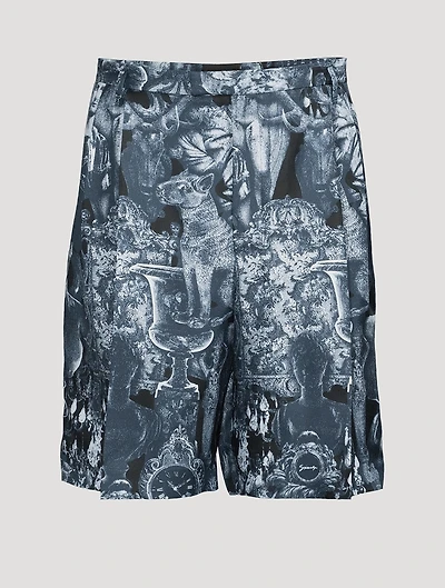 Silk Bermuda Shorts Hubert Objects Print