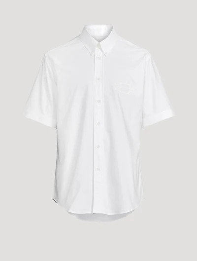 Logo Medallion Embroidered Poplin Shirt