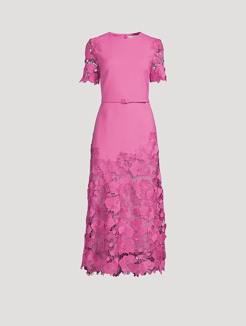 Orchid Guipure Lace Midi Dress