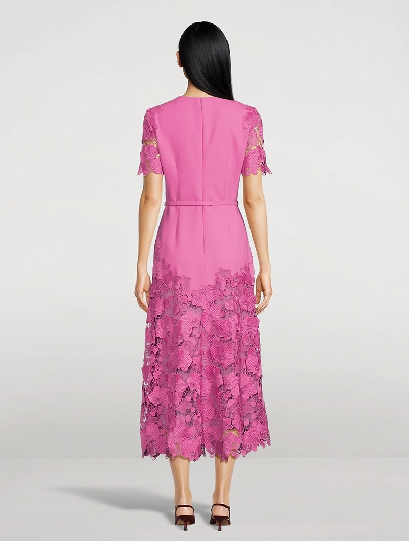 Orchid Guipure Lace Midi Dress