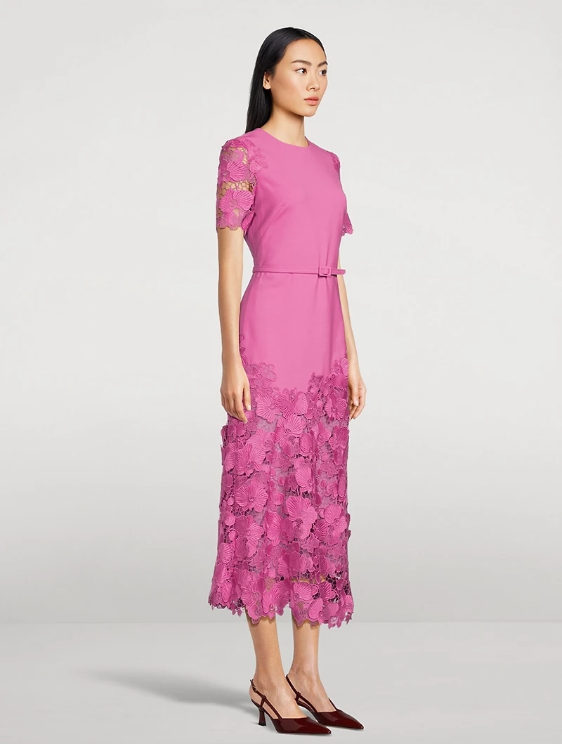 Orchid Guipure Lace Midi Dress