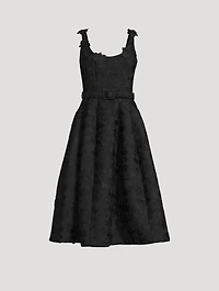 Orchid-Embroidered Guipure Midi Dress