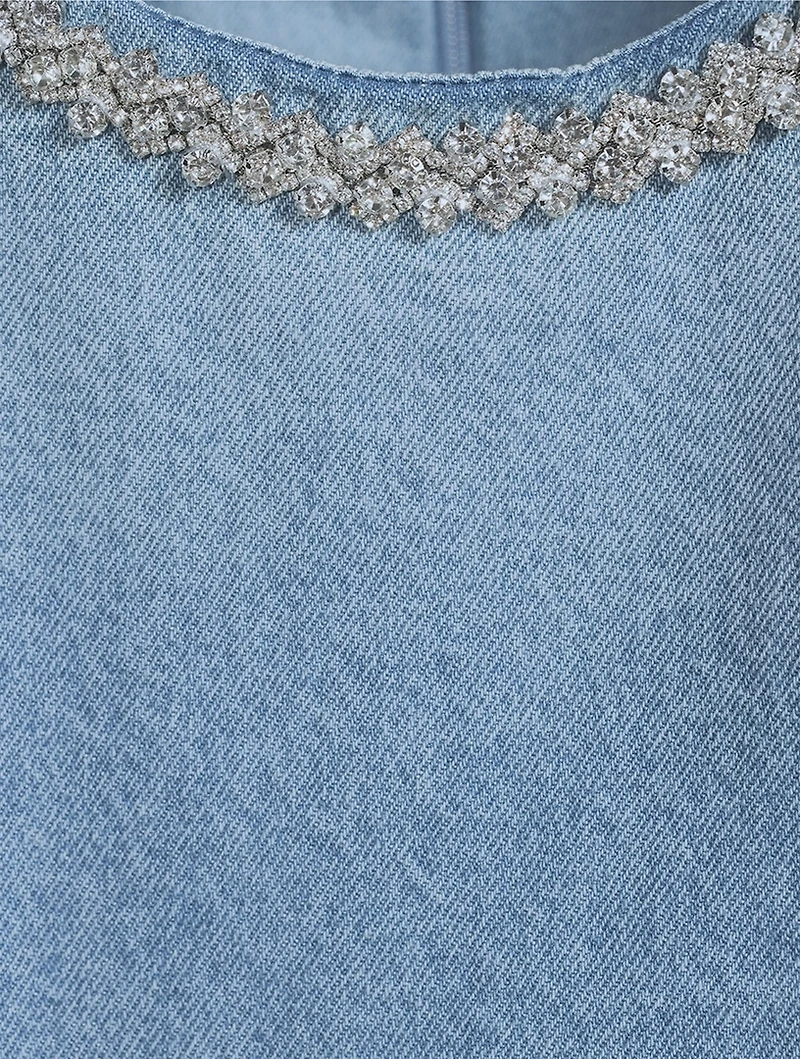 Crush Embellished Denim Mini Dress