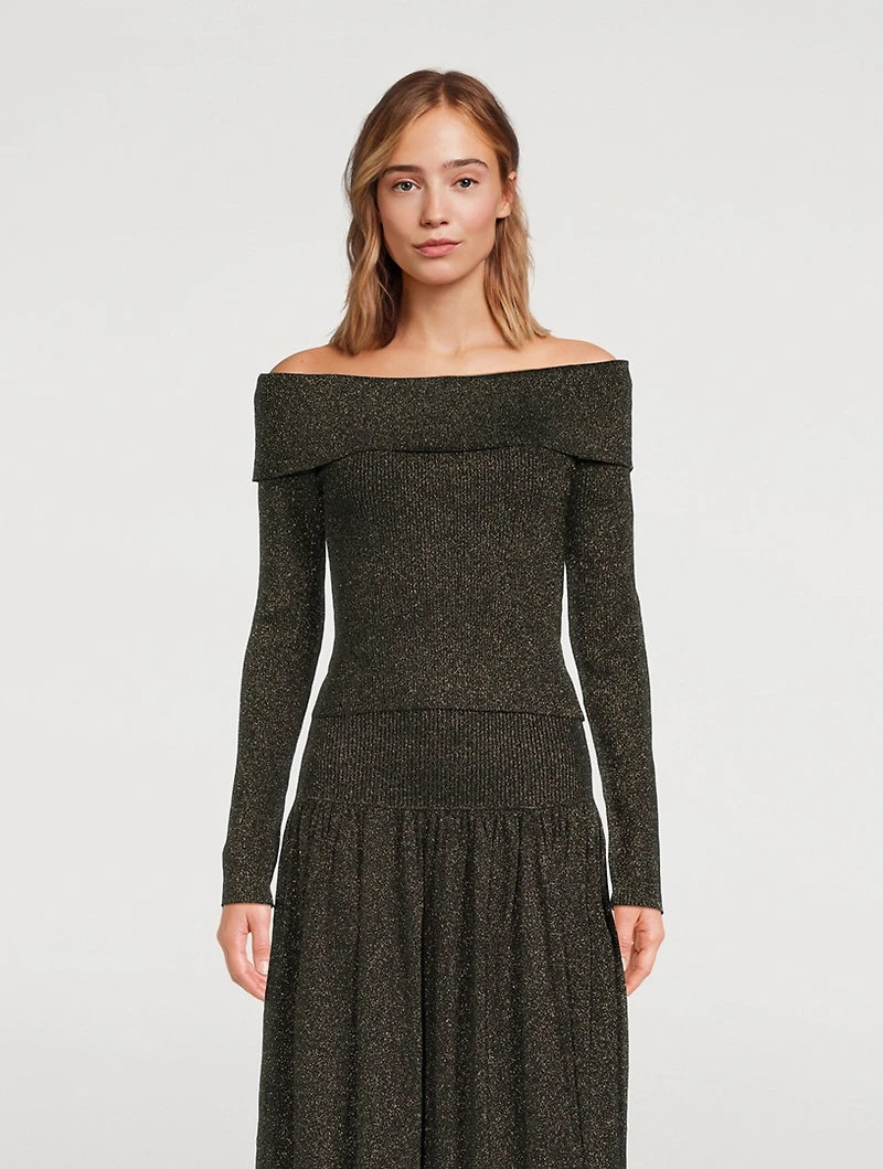 Crush Lurex Off-The-Shoulder Top