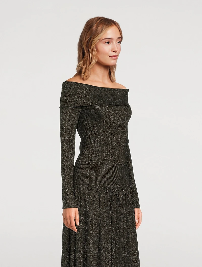 Crush Lurex Off-The-Shoulder Top