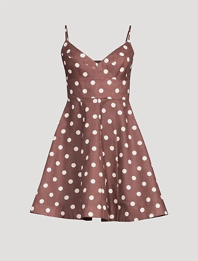 Acacia Linen Dress Polka Dot Print