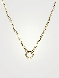 14K Gold Rolo Chain Charm Necklace