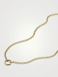 14K Gold Rolo Chain Charm Necklace