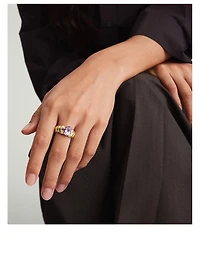 14K Gold Puffy Charlotte Gemstone Ring