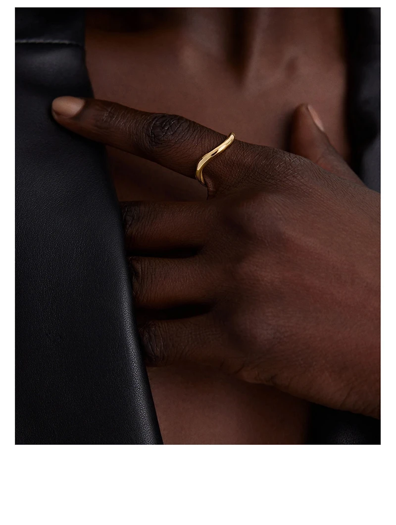 14K Gold Dôme Figure Slim Ring