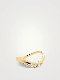 14K Gold Dôme Figure Diamond Dipped Ring