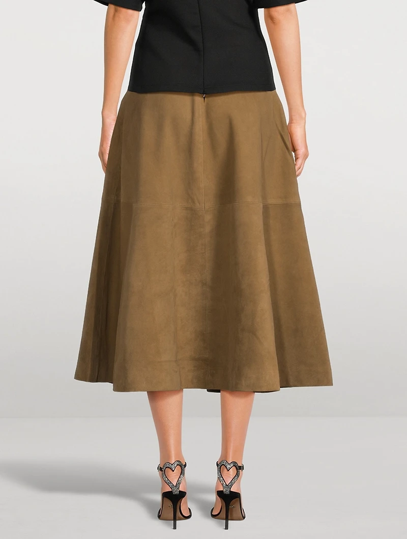 Suede Midi Skirt