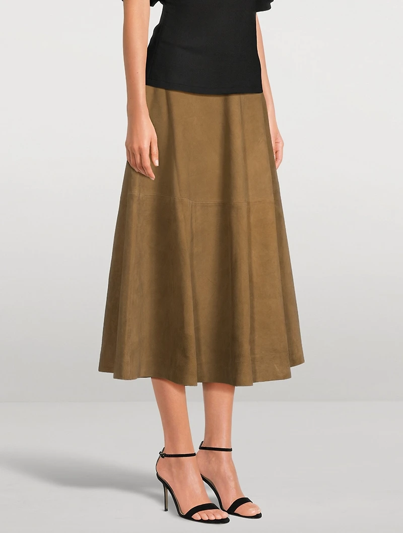 Suede Midi Skirt