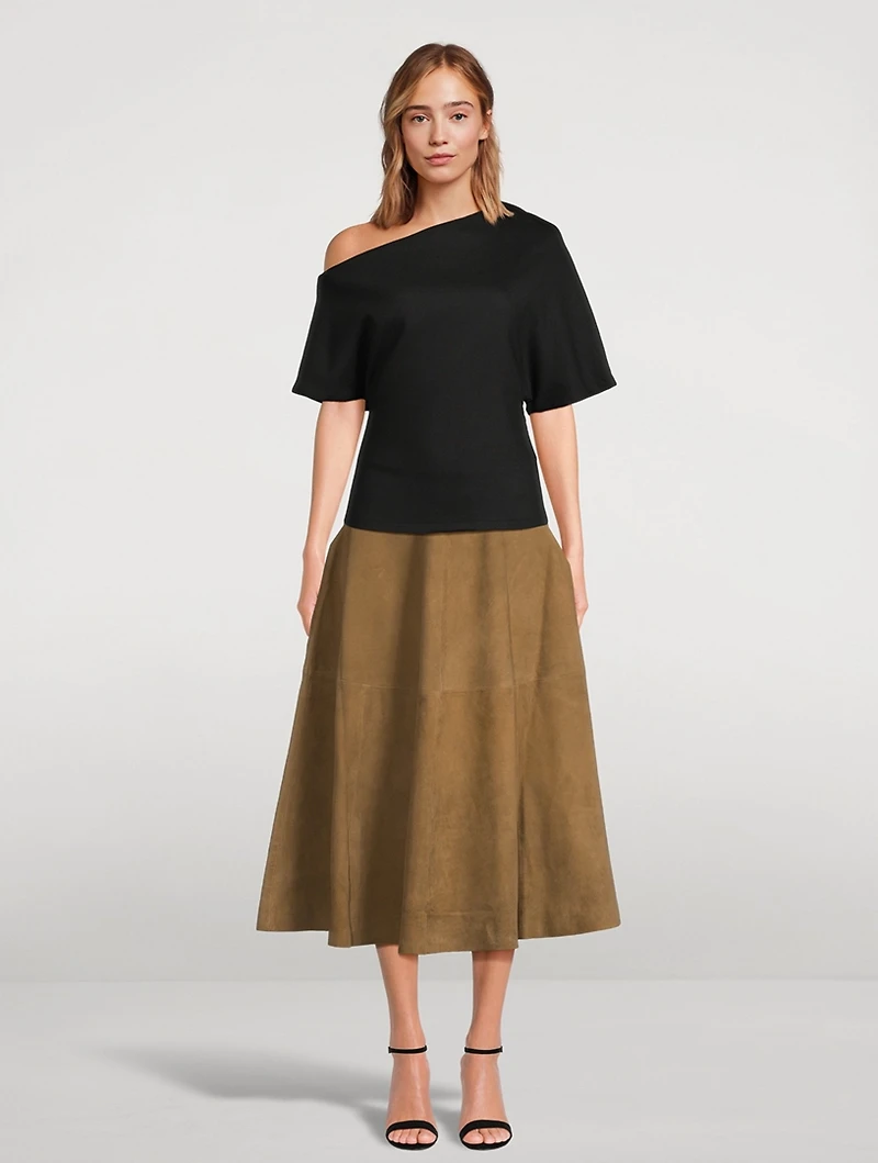 Suede Midi Skirt