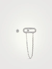 Move Uno 18K White Gold Chain And Stud Earrings With Diamonds